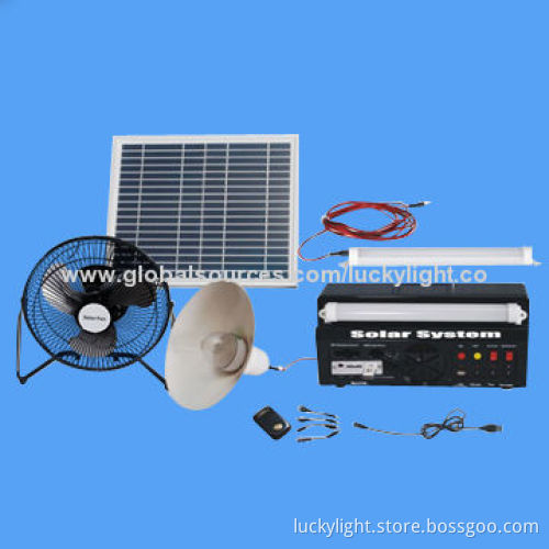 Home Solar Kit with MP3, FM, Fan, USB LED Light and Mobile Phone Charger
